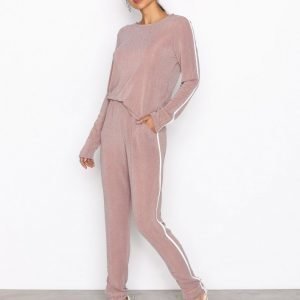 Nly Trend Lurex Sporty Set Jumpsuit Beige