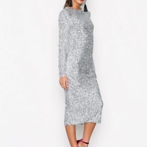 Nly Trend Midi Sequin Dress Paljettimekko Hopea