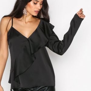 Nly Trend One Sleeve Fancy Blouse Juhlapaita Musta