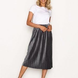 Nly Trend Pleated Velvet Skirt Midihame Harmaa