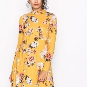 Nly Trend Print Swing Dress Pitkähihainen Mekko Keltainen