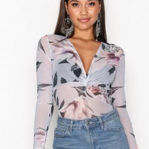 Nly Trend Printed Mesh Bodysuit Pitkähihainen Paita Kukkainen