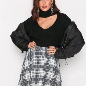 Nly Trend Printed Skater Skirt Midihame Harmaakuviollinen