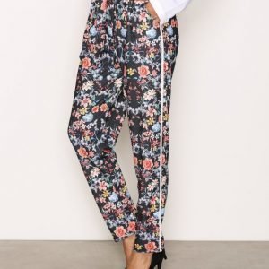 Nly Trend Printed Stripe Pants Housut Flowers