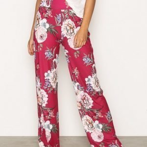 Nly Trend Printed Wide Pants Housut Sangria