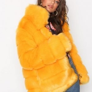 Nly Trend Puffy Fur Coat Tekoturkki Keltainen