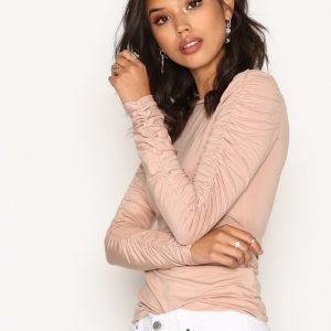 Nly Trend Rouched Sleeve Top Pitkähihainen Paita Dusty Rose