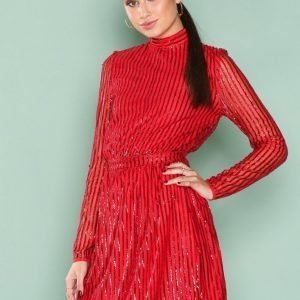 Nly Trend Sequin Flirt Dress Loose Fit Mekko Punainen