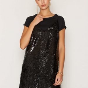 Nly Trend Sequin Slip In Dress Paljettimekko Musta