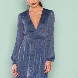 Nly Trend Shimmery Mesh Dress Loose Fit Mekko Tummansininen