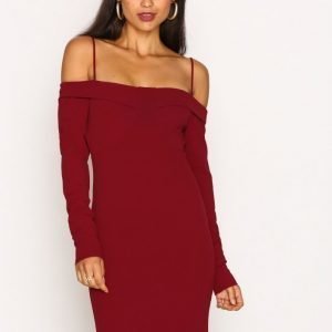 Nly Trend Shoulder Bustier Dress Kotelomekko Burgundy