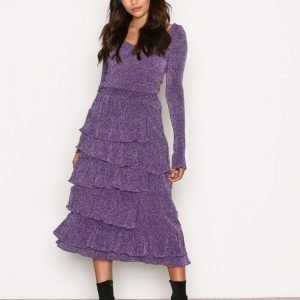 Nly Trend Sparkling Frill Skirt Midihame Violetti