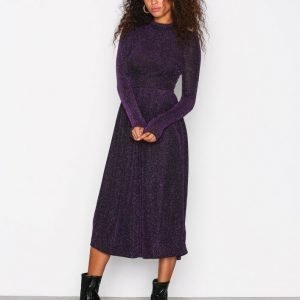 Nly Trend Sparkling Polo Dress Loose Fit Mekko Musta / Violetti