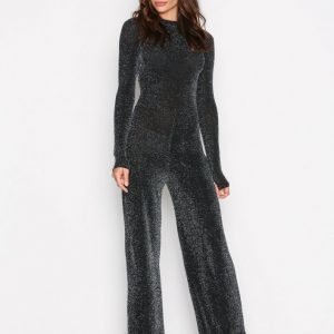 Nly Trend Sparkling Polo Jumpsuit Musta