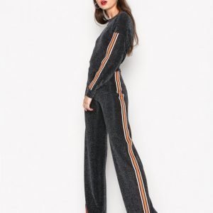 Nly Trend Sporty Lurex Stripe Set Jumpsuit Musta