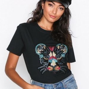 Nly Trend Statement Embellished Tee T-Paita Musta