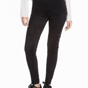 Nly Trend Suede Looking Leggings Housut Musta