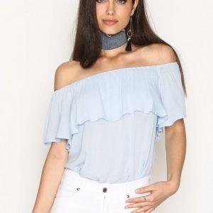 Nly Trend Summer Frill Top Toppi Sininen