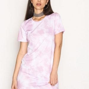 Nly Trend Tie Dye T-Shirt Dress Loose Fit Mekko Vaalea Pinkki