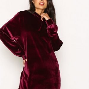 Nly Trend Velvet Hoodie Sweat Huppari Burgundy