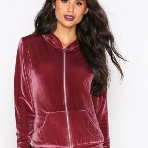 Nly Trend Velvet Lounge Set Jacket Huppari Fuchsia