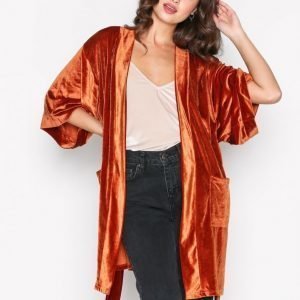 Nly Trend Velvet Solid Set Jacket Jakku Ruosteenruskea