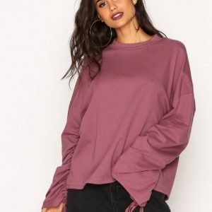 Nly Trend Wide Rouche Sleeve Sweat Svetari Violetti