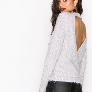 Nly Trend Wrap Back Cozy Knit Neulepusero Vaaleanharmaa