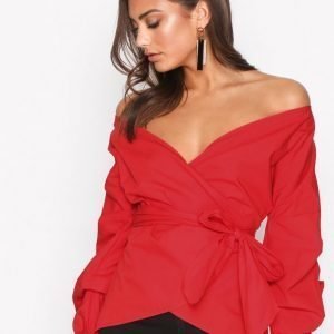 Nly Trend Wrap Shoulder Blouse Juhlapaita Lollipop