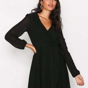 Nly Trend Wrapped Dress Skater Mekko Musta