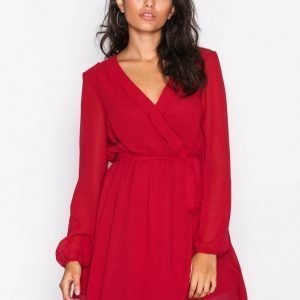 Nly Trend Wrapped Dress Skater Mekko Punainen