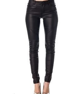 Noisy may Lucy Coated Biker Jeans Black