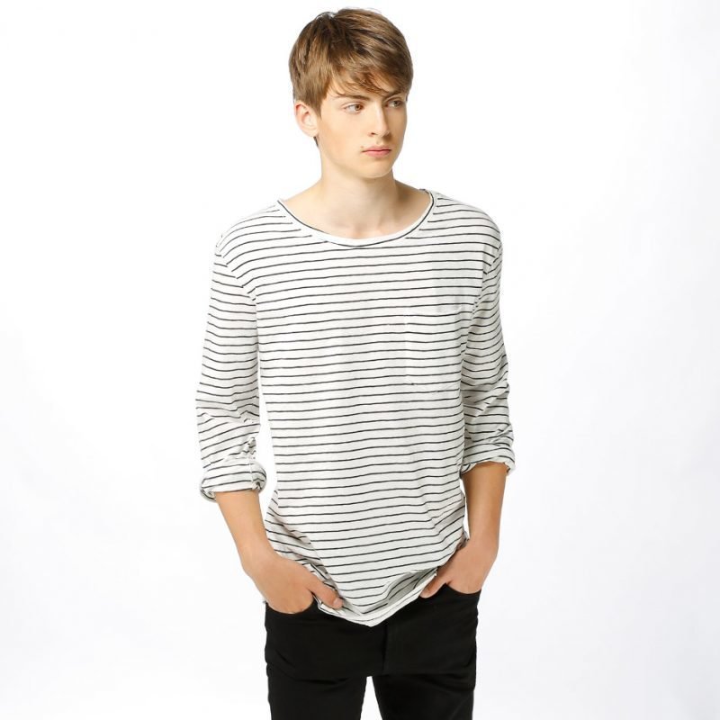 Nudie Jeans Orvar Pocket Graphic Stripe -longsleeve