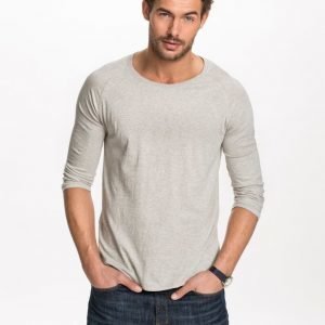 Nudie Jeans Quater Sleeve Org. Backbone Pusero Grey Melange