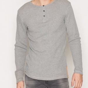 Nudie Jeans Tord Henley Waffle Pusero Grey Melange