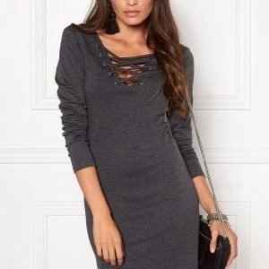 ONLY Carine L/S Front Back Dark Grey Melange