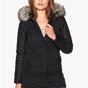 ONLY Demi Contrast Parkas Black