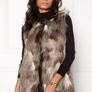 ONLY Laila Fur Waistcoat Demitasse