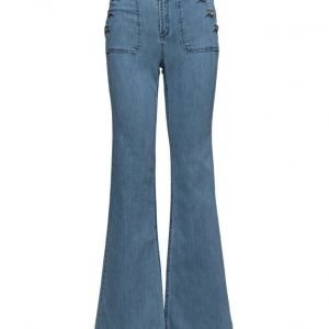 ONLY Onllea Highw Dnm Flared Jeans Cre leveälahkeiset farkut