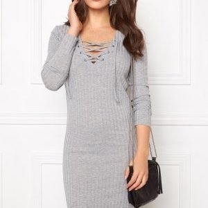 ONLY Rikki L/S Lace Up Dress Light grey/Melange