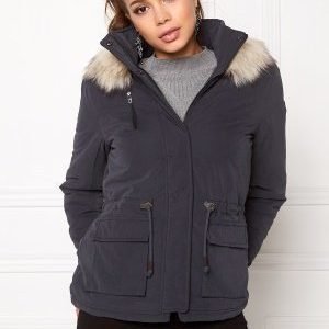 ONLY Starlight Fur Parka Blue Graphite