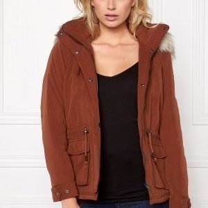 ONLY Starlight Fur Parka Cherry Mahogany