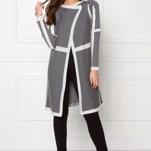 Object Anne L/S Knit Cardigan Grey Melange