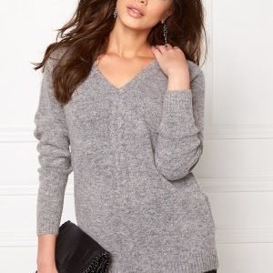 Object Ebbie L/S knit pullover Light grey melange