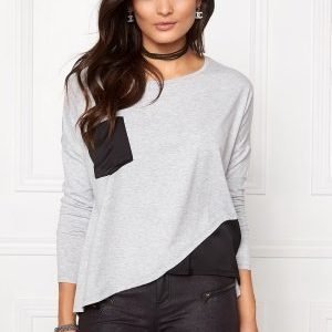 Object Elsa Petti L/S Top Light Grey Melange