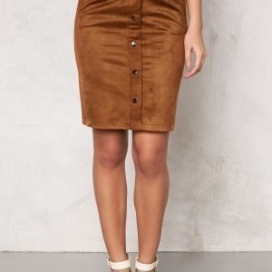 Object Emma Faux Suede Skirt Cognac