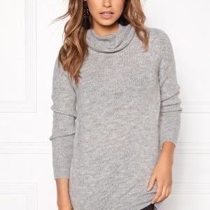 Object Evie L/S Long Knit Light Grey Melange