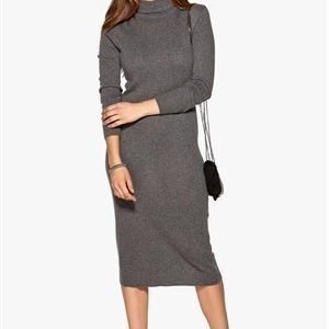 Object Iben L/S Long Dress Dark Grey Melange