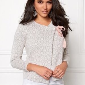 Odd Molly Knitted wings cardigan Light grey melange