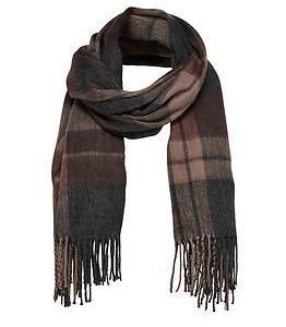 Only Allie Weaved Check Scarf Deep Taupe